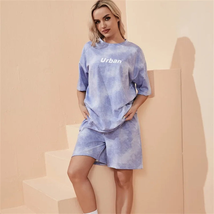 2Piece Suit Women T-Shirt Shorts Set