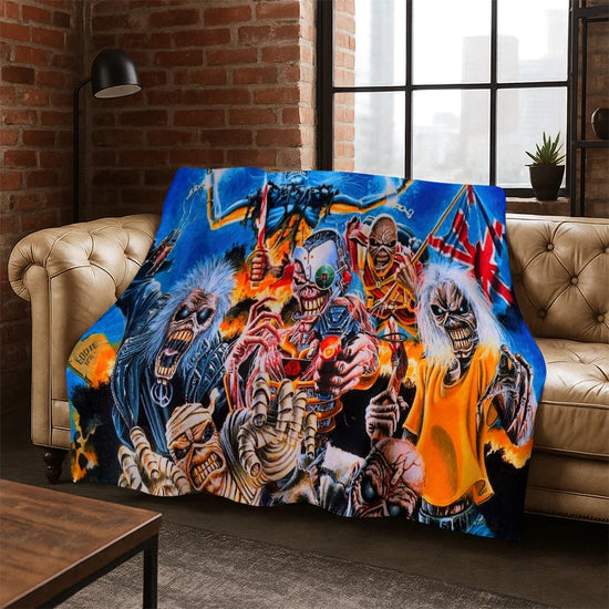 3D I-Iron Maiden Metal Band Flannel Blanket