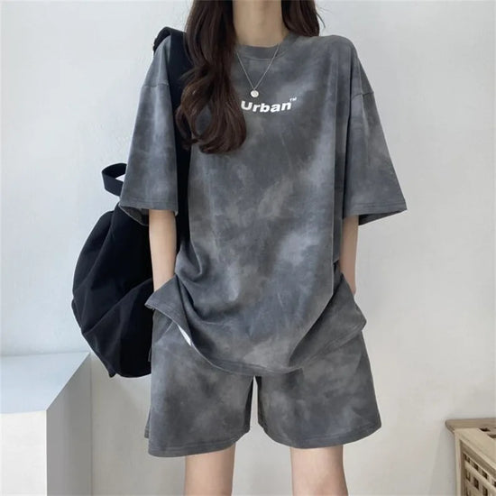 2Piece Suit Women T-Shirt Shorts Set