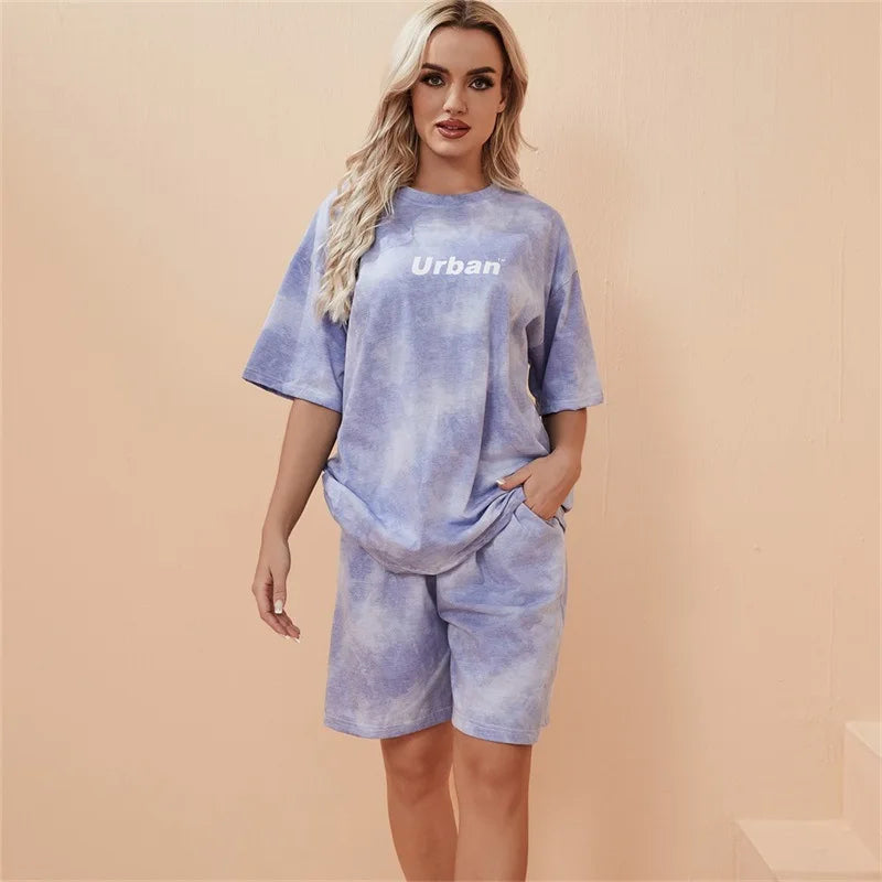 2Piece Suit Women T-Shirt Shorts Set