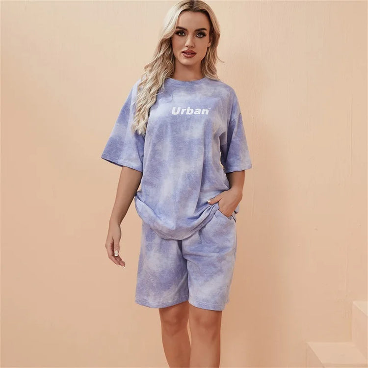 2Piece Suit Women T-Shirt Shorts Set
