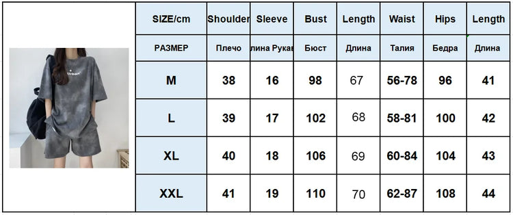 2Piece Suit Women T-Shirt Shorts Set