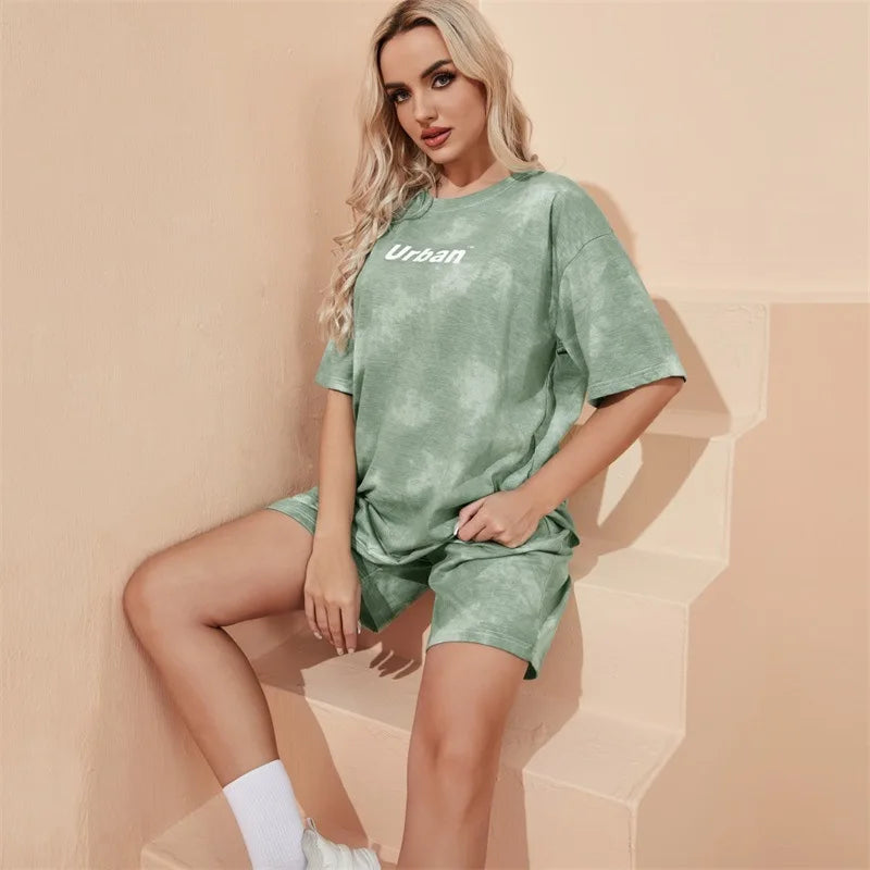 2Piece Suit Women T-Shirt Shorts Set