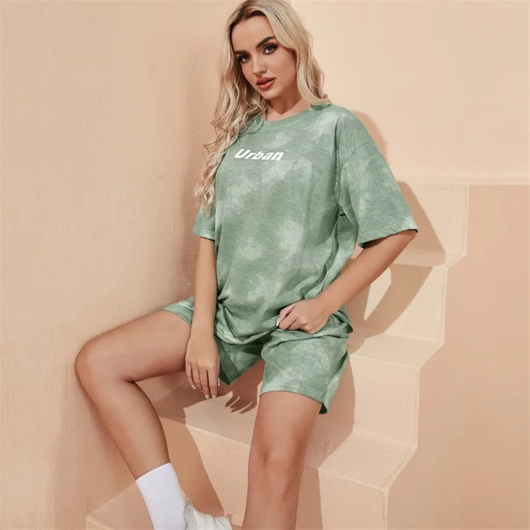 2Piece Suit Women T-Shirt Shorts Set