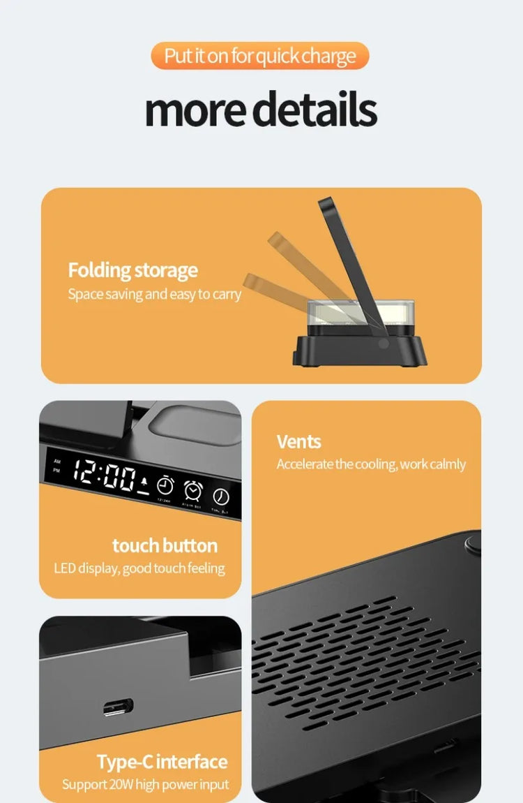 30W 3 In 1 Wireless Charger Stand